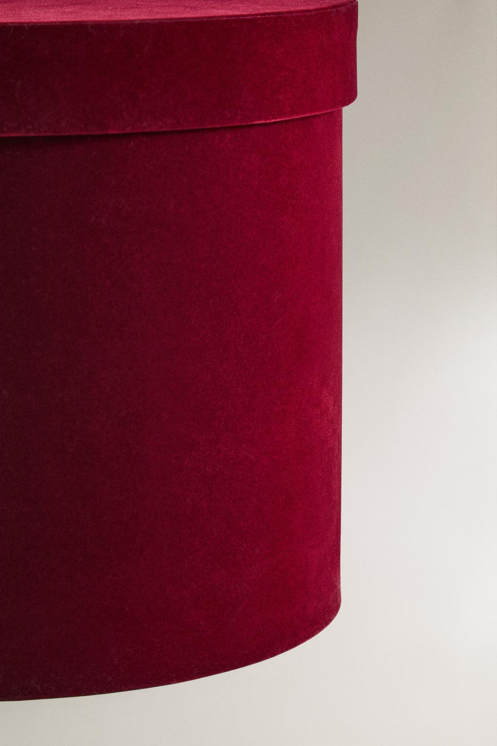 Вельветовая круглая рождественская коробка