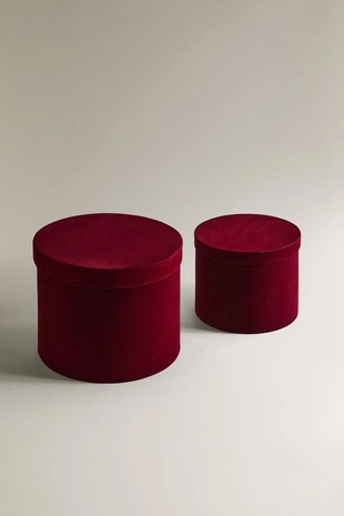 Вельветовая круглая рождественская коробка- Заказать в России