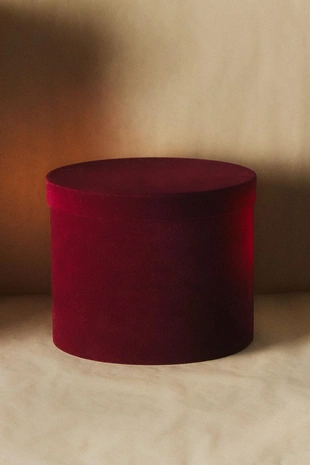 Вельветовая круглая рождественская коробка- Заказать в России