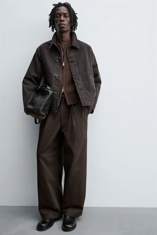 Брюки чинос со складками- Заказать в России