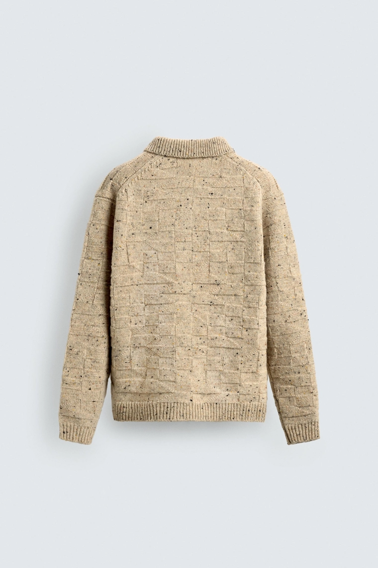 Поло из вязаной шерсти с пуговицами