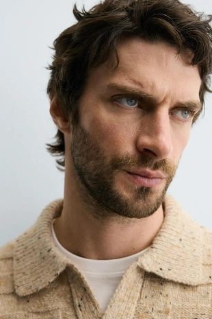 Поло из 100% шерсти на пуговицах- Заказать в России