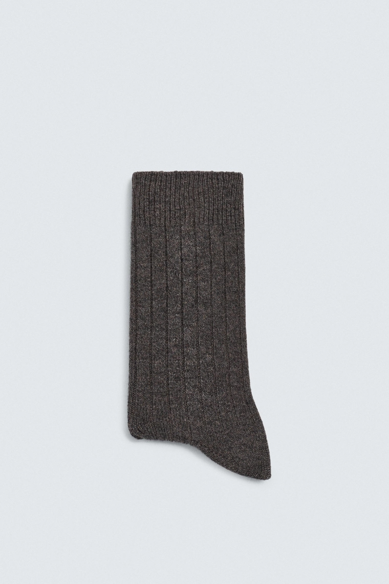 Носки из кашемировой смеси с ребристой отделкой