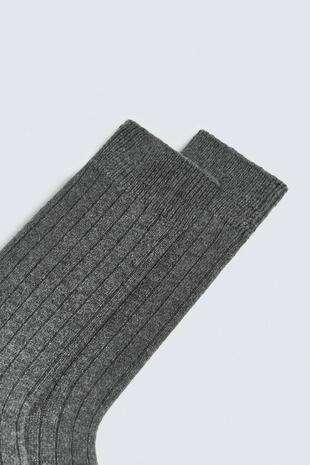 Носки из кашемира в рубчик- Заказать в России