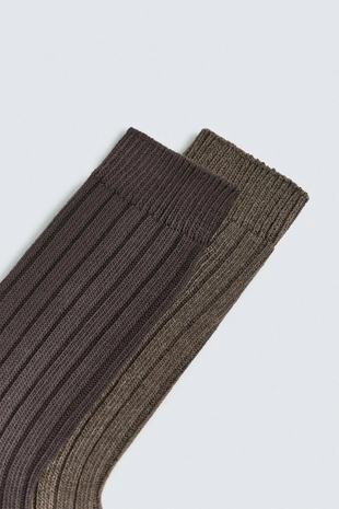 Набор 2 носков в рубчик- Заказать в России