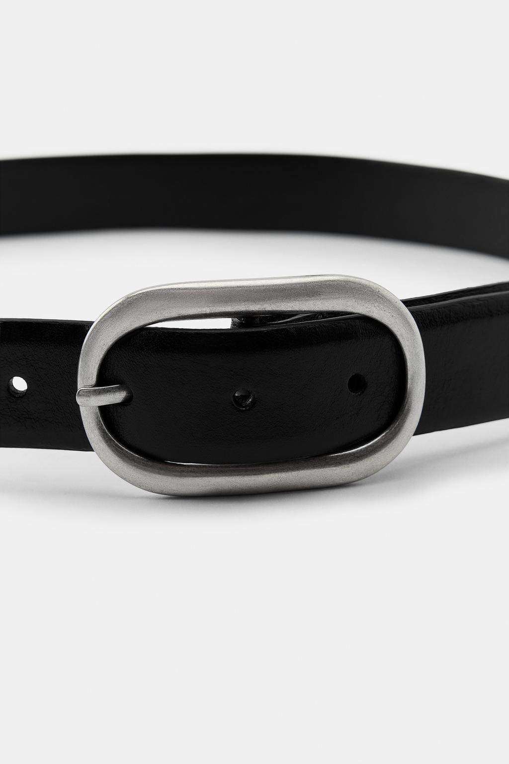 КОЖАНЫЙ РЕМЕНЬ С ДВОЙНОЙ ПРЯЖКОЙ