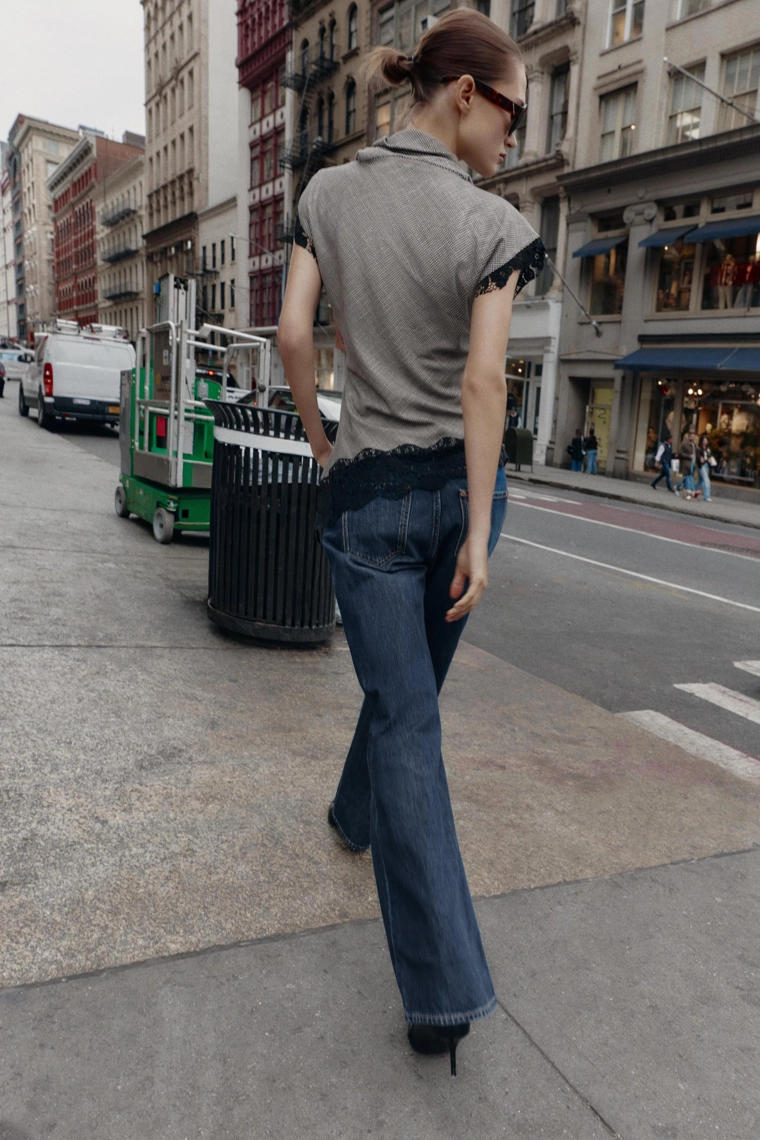 Топ с узором пепельница из кружева