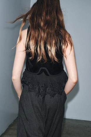 Комбинированный бархатный жилет ZW LIMITED EDITION- Заказать в России