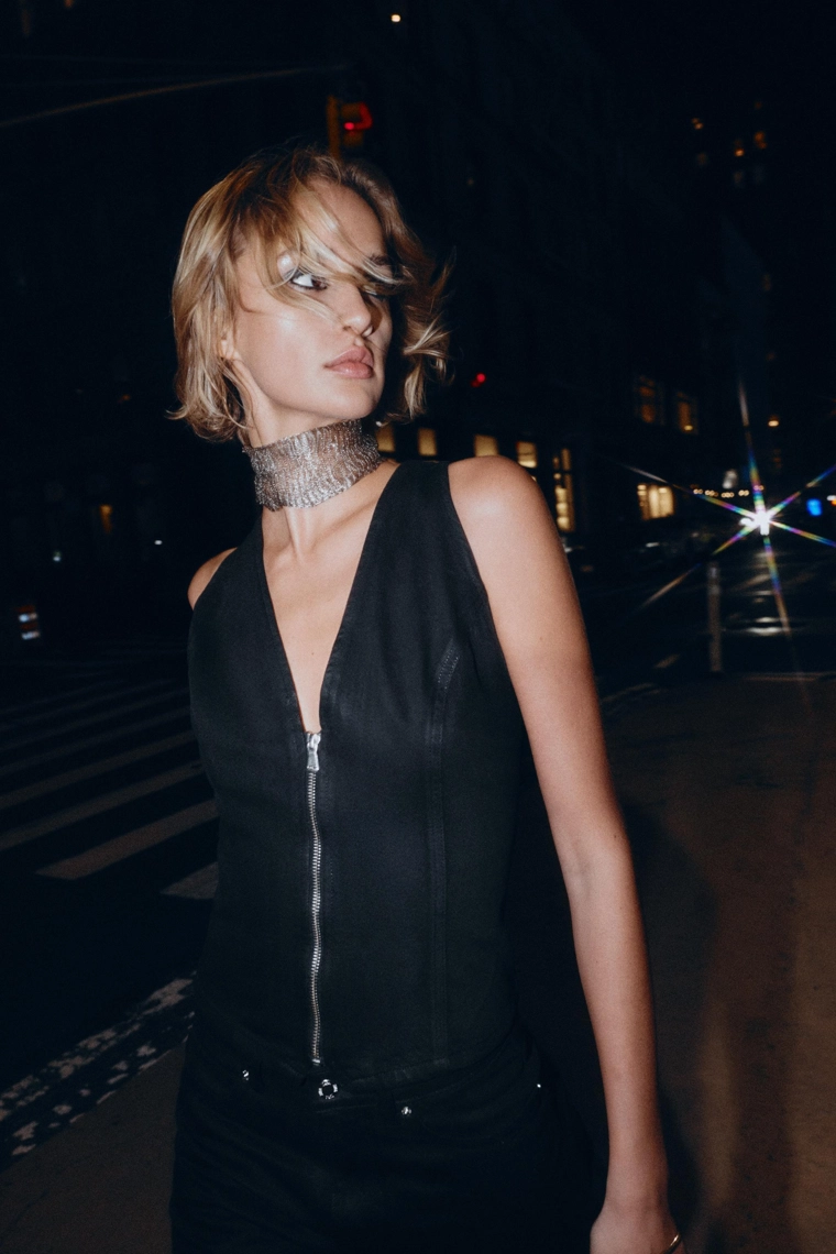 Джинсовый жилет z1975 с лаковым покрытием