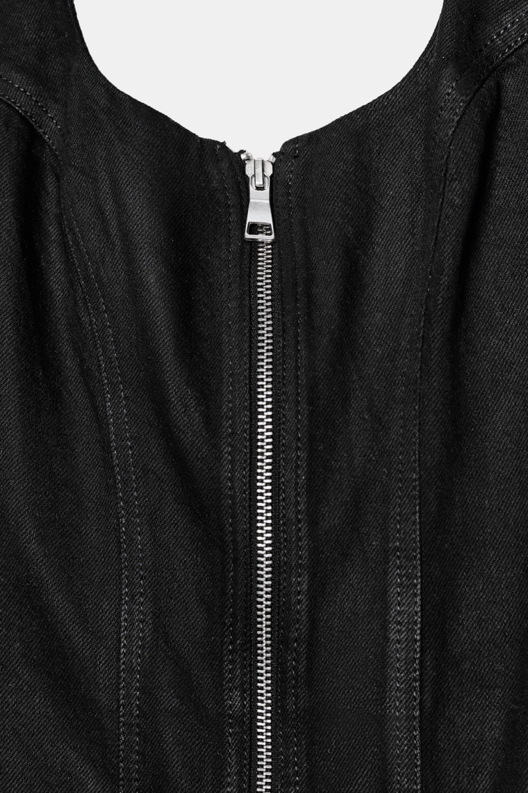 Платье миди из лакированного денима z1975