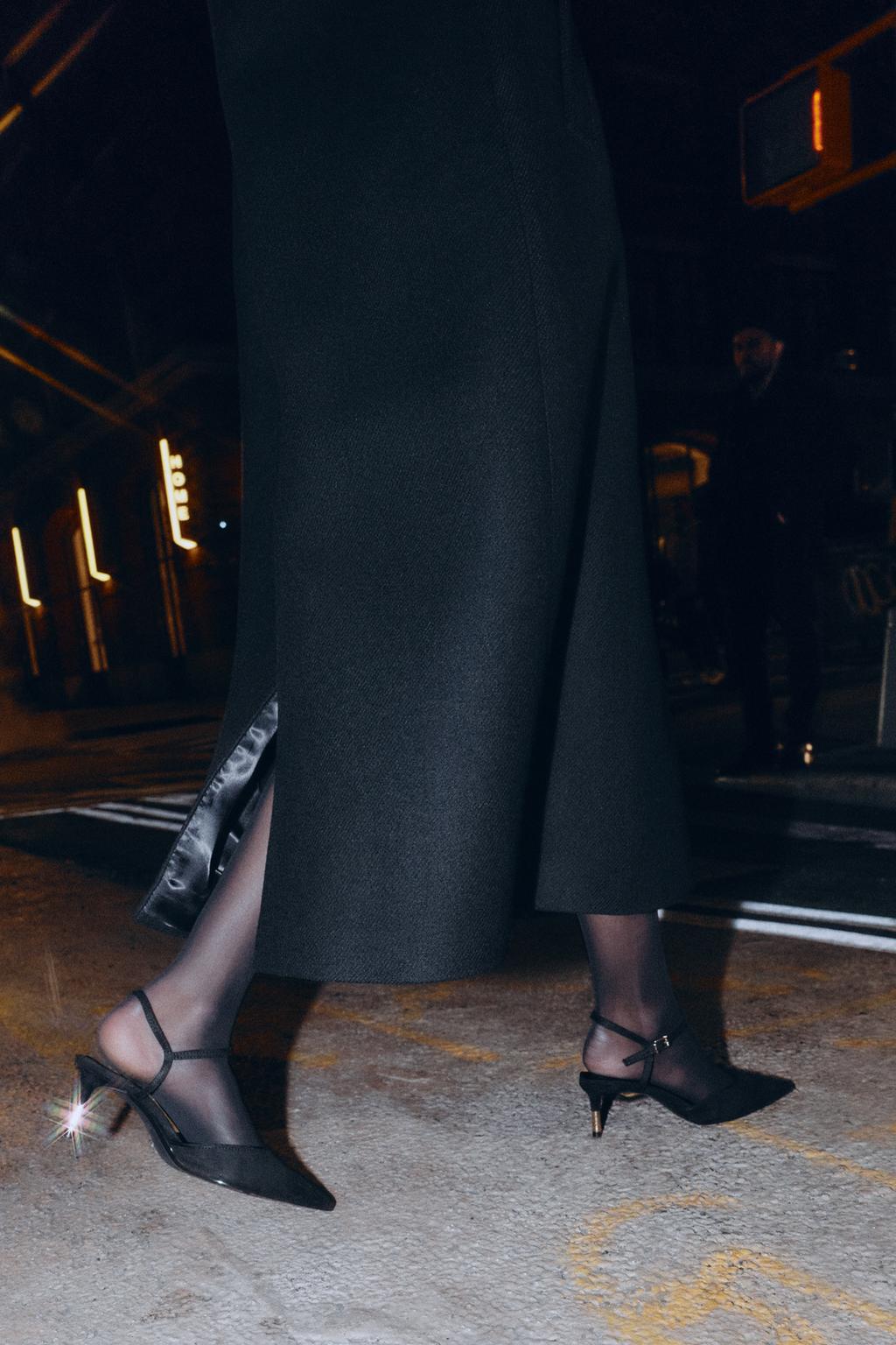 ТУФЛИ НА ВЫСОКОМ КАБЛУКЕ БЕЗ ЗАДНИКОВ