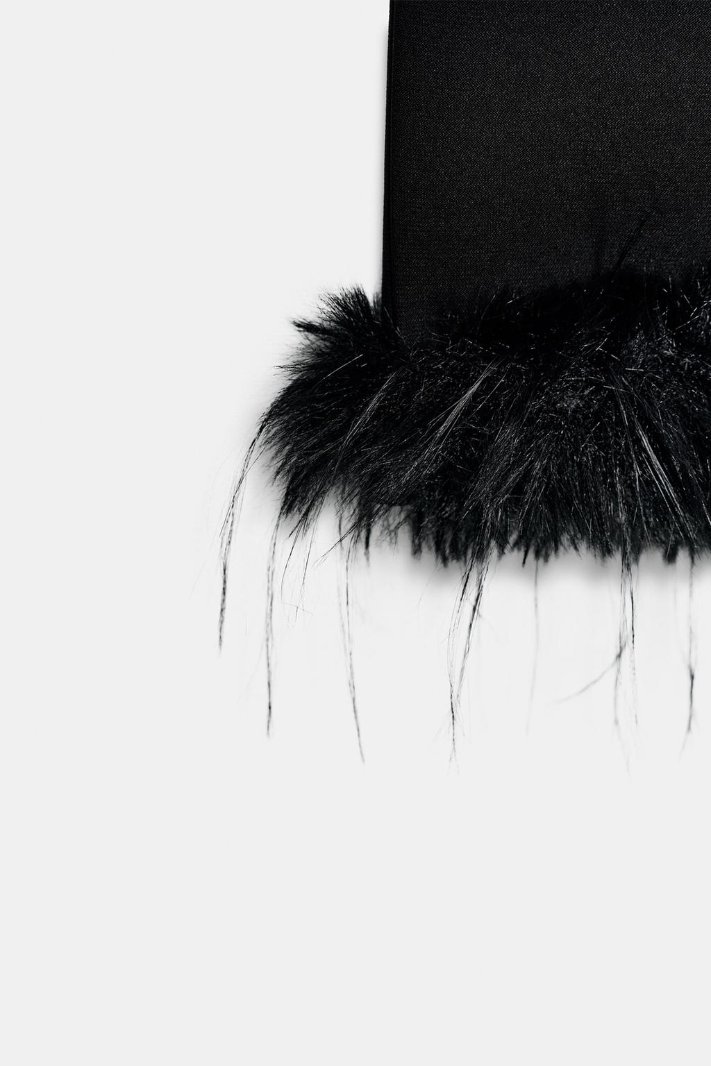 БРЮКИ FLARE С ОТДЕЛКОЙ ИЗ ИСКУССТВЕННОГО МЕХА