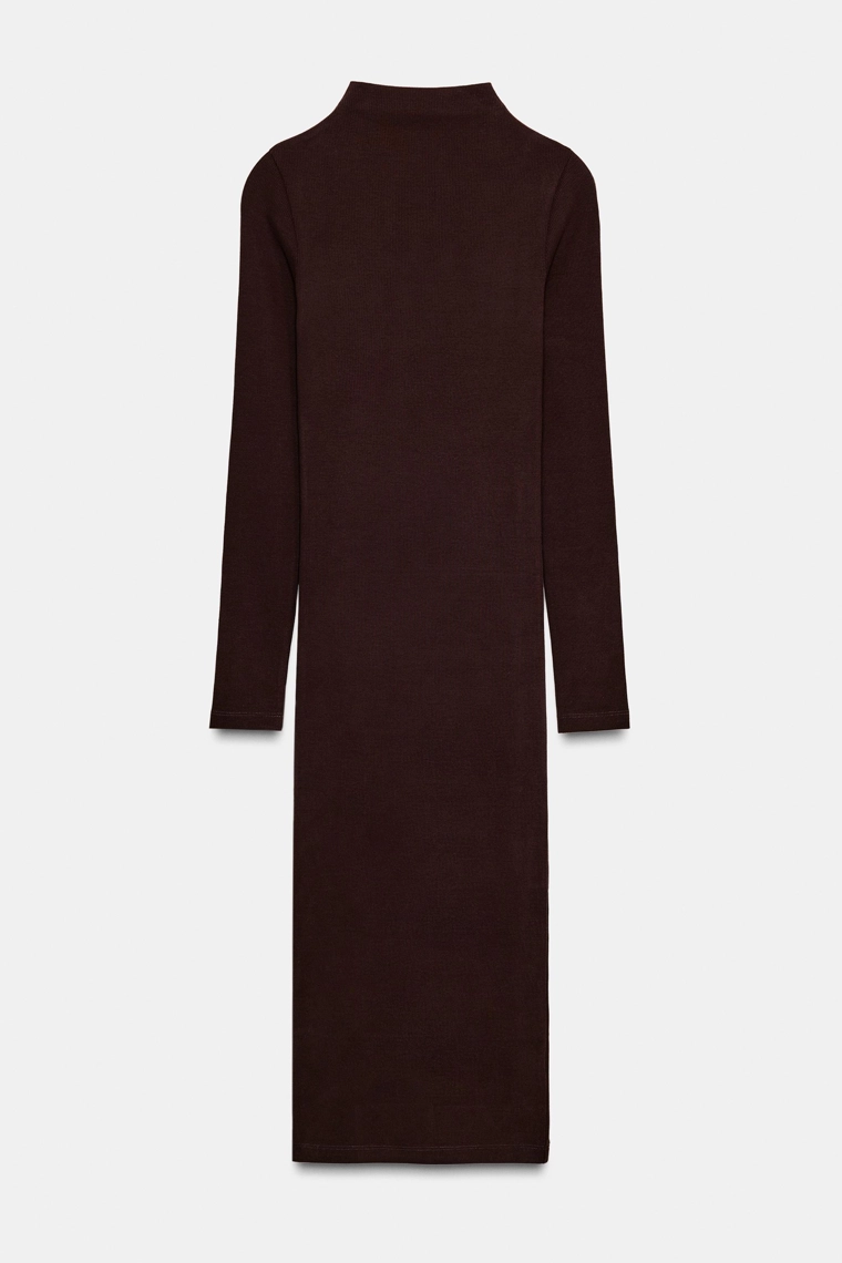 Платье миди с рельефным вязанием