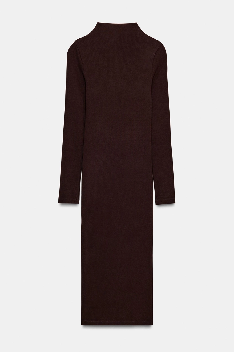 Платье миди с рельефным вязанием