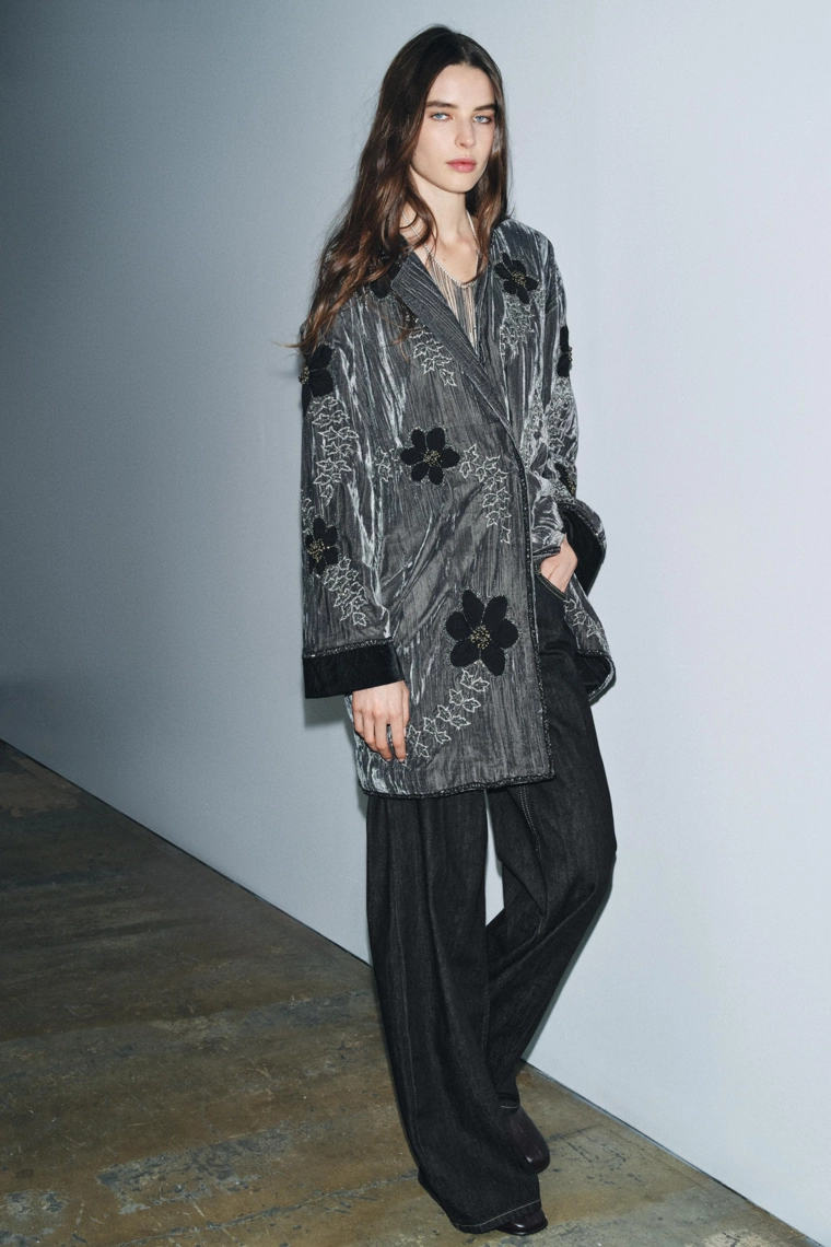 Zw collection limited edition вышитый кимоно из бархата
