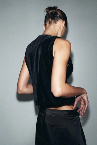 Бархатный жилет с вышивкой — ZW COLLECTION- Заказать в России