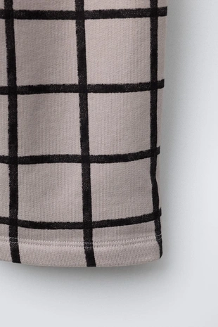 Брюки BAGGY из футера в клетку- Заказать в России