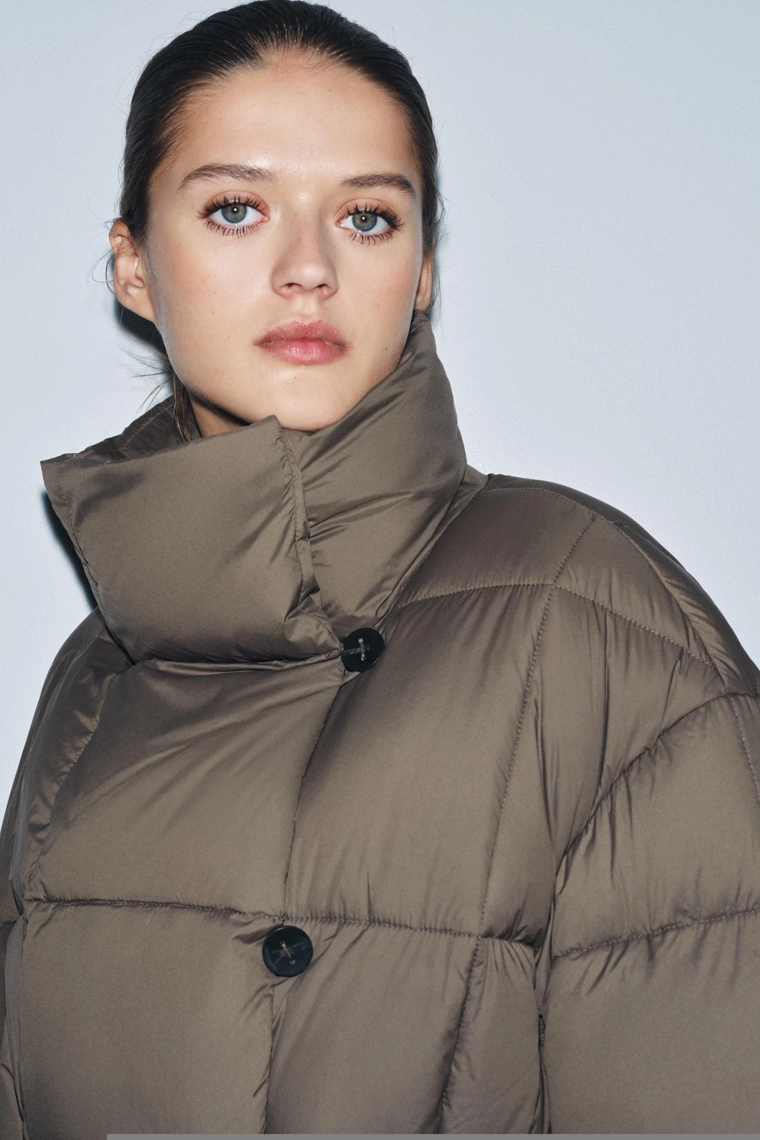 Куртка короткая пуховая с поясом коллекции zw