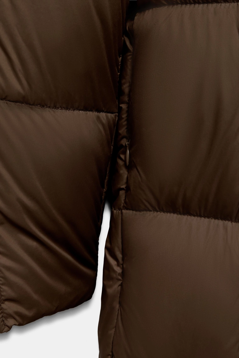 Пуховик zw collection длинный с поясом