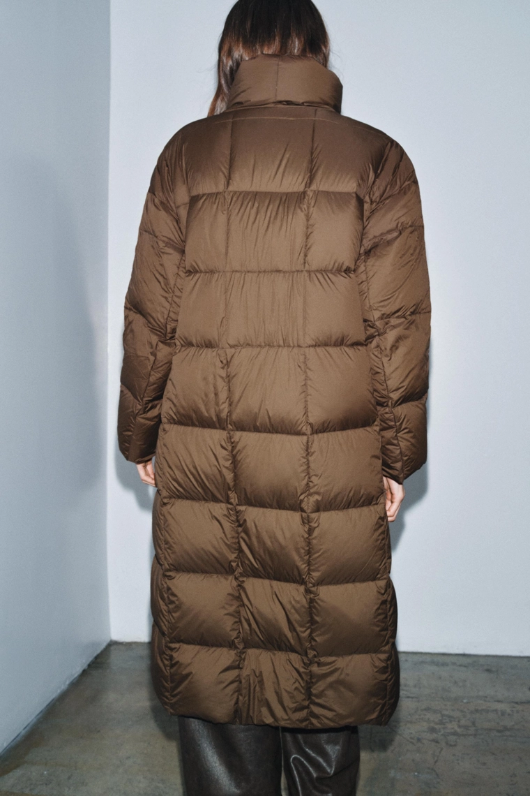 Пуховик zw collection длинный с поясом