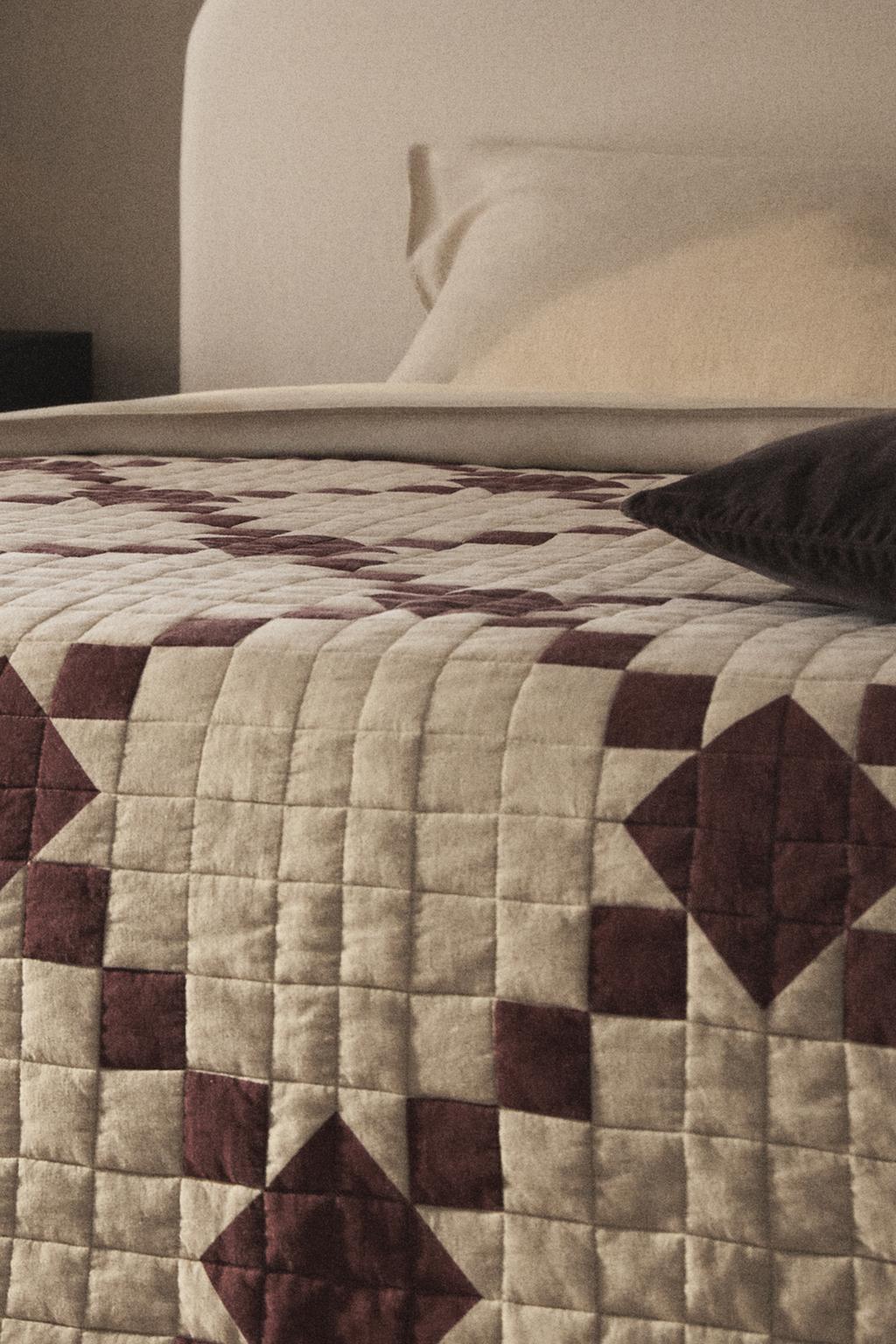 Стёганный рождественский плед с лоскутным дизайном