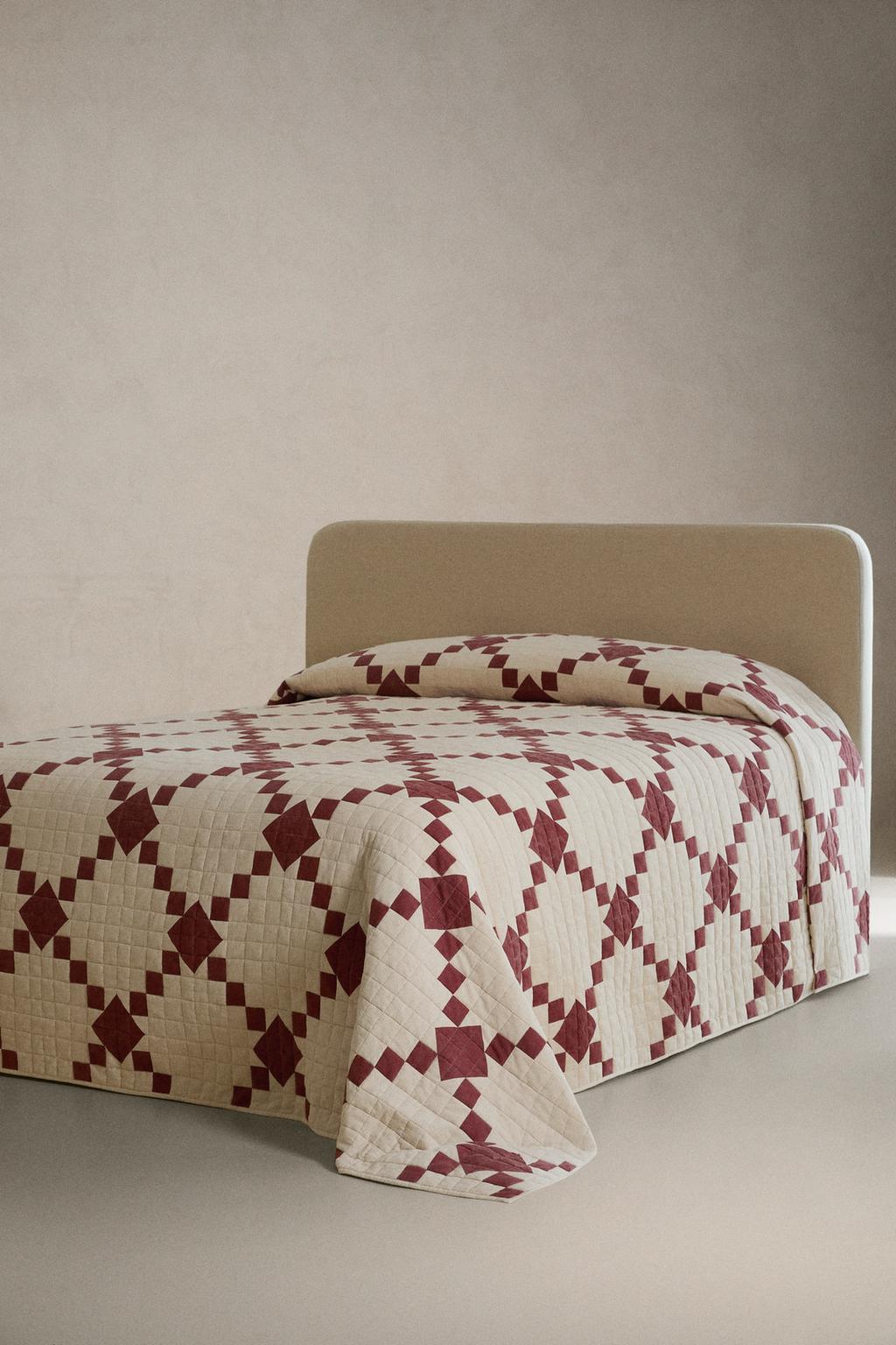 Стёганный рождественский плед с лоскутным дизайном