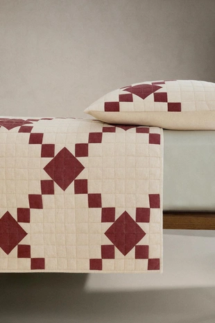 Стёганный рождественский плед с лоскутным дизайном- Заказать в России