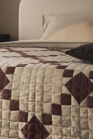 Стёганный рождественский плед с лоскутным дизайном- Заказать в России