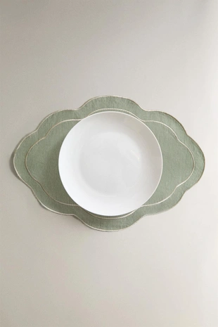 Льняная рождественская подставка с деталями из ниток- Заказать в России