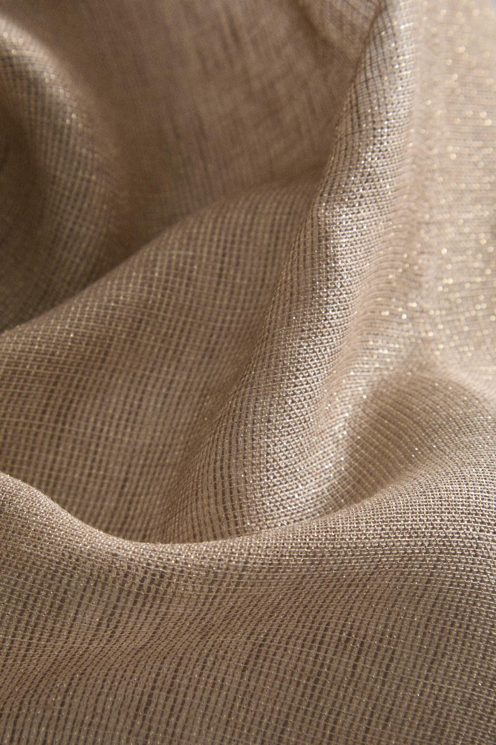 Льняная рождественская скатерть с металлической нитью