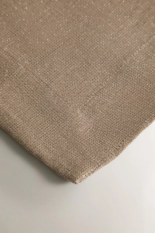 Льняная рождественская скатерть с металлической нитью- Заказать в России