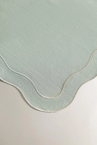 Набор льняных рождественских салфеток с деталями из нитей (набор из 2 штук)- Заказать в России