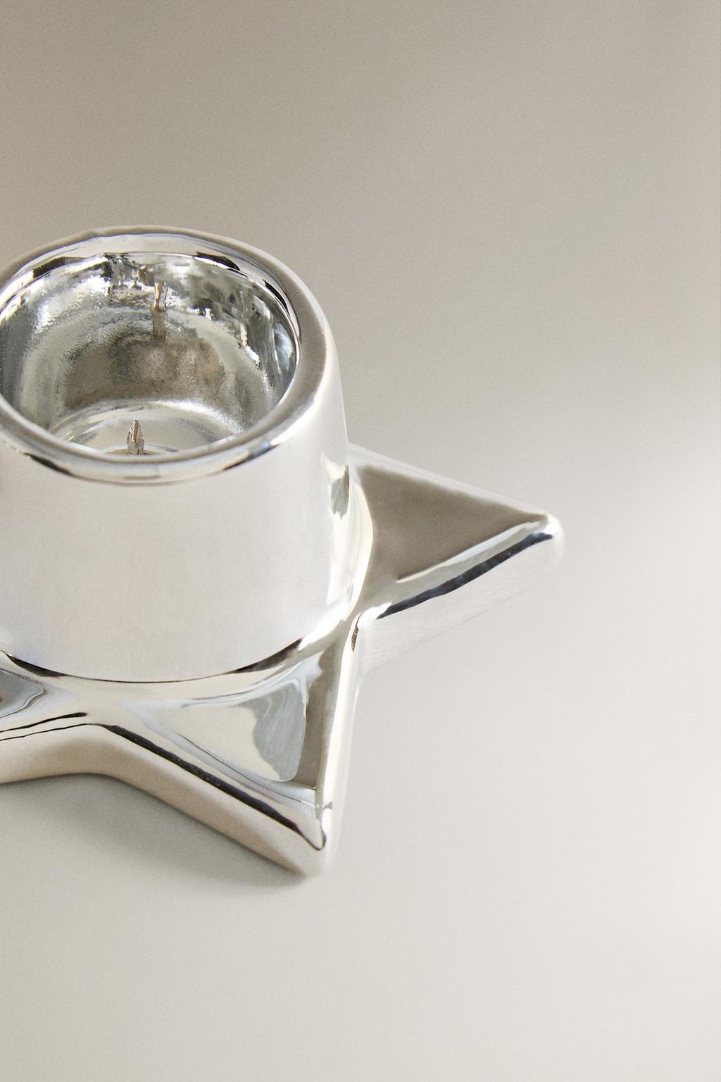 Мини подсвечник из фарфора в форме звезды для рождества