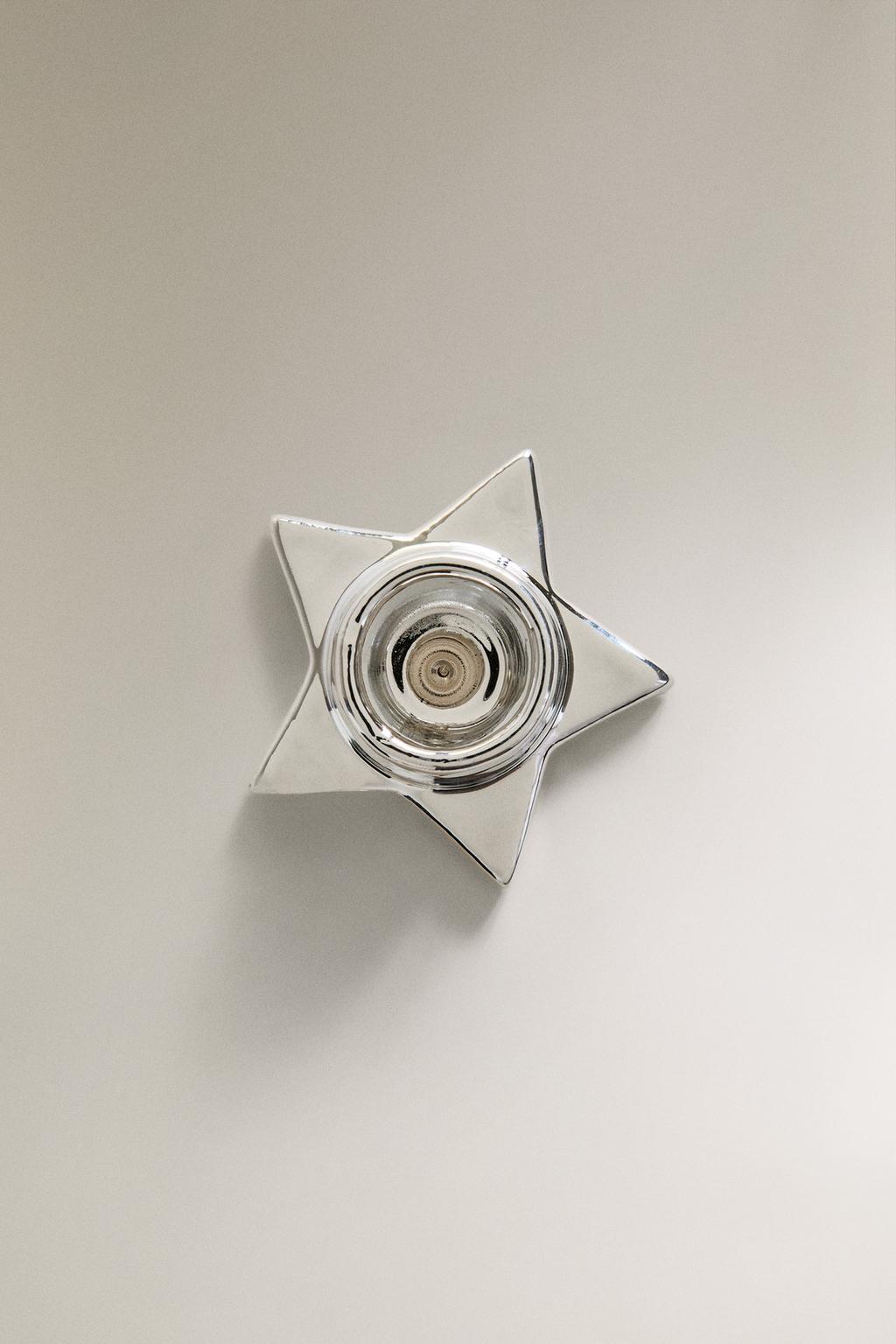 Мини подсвечник из фарфора в форме звезды для рождества