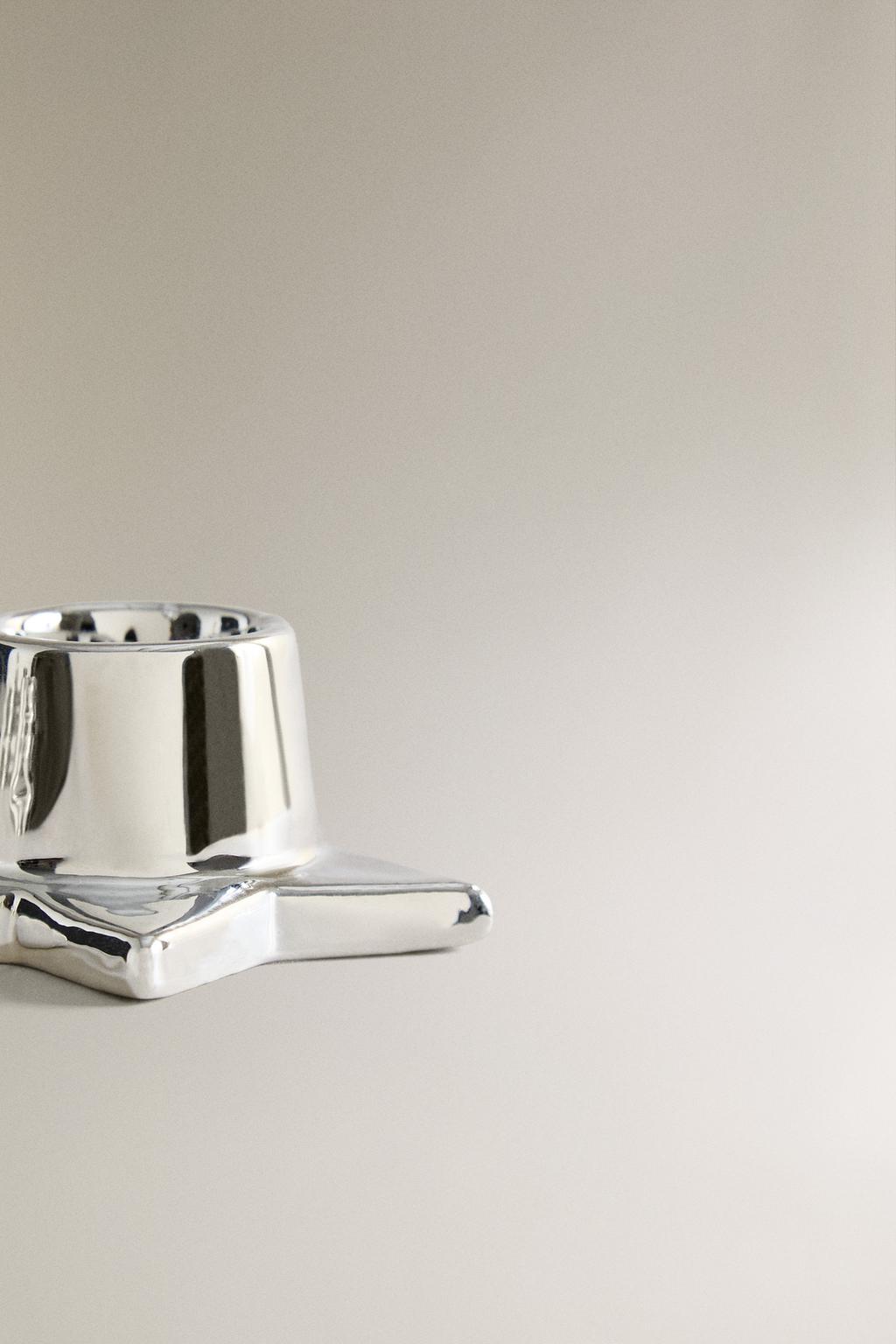 Мини подсвечник из фарфора в форме звезды для рождества