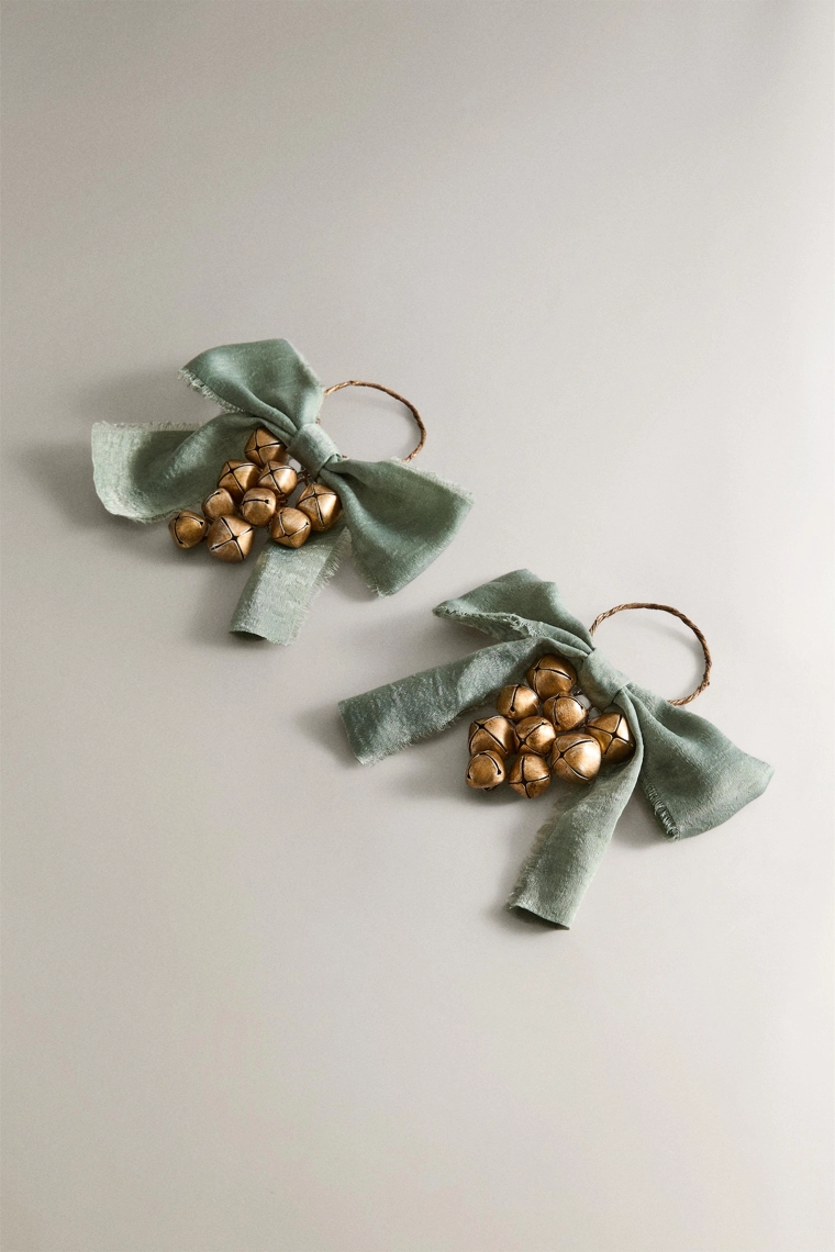 Набор рождественских кольцевых колокольчиков на салфетки (набор из 2)