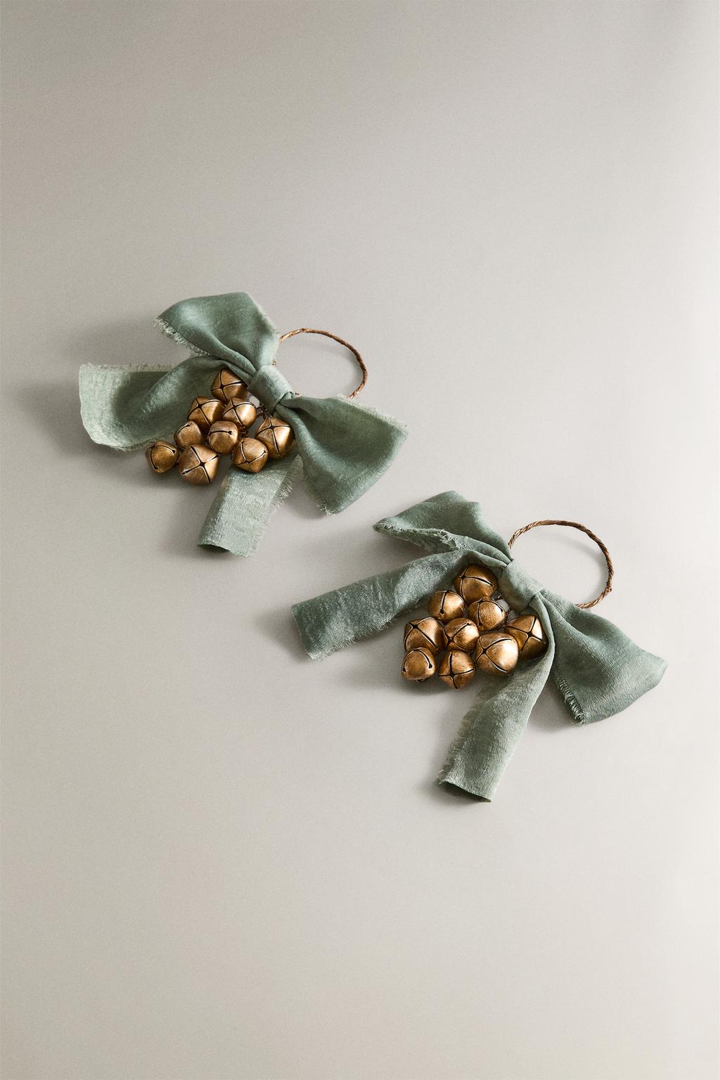 Набор рождественских кольц для салфеток с колокольчиками на санях (набор из 4 шт.)