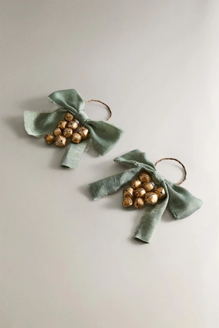 Набор рождественских кольц для салфеток с колокольчиками на санях (набор из 4 шт.)- Заказать в России