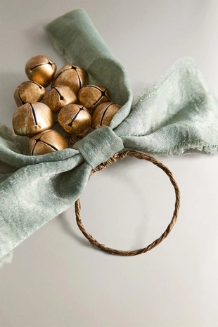 Набор рождественских кольц для салфеток с колокольчиками на санях (набор из 4 шт.)- Заказать в России