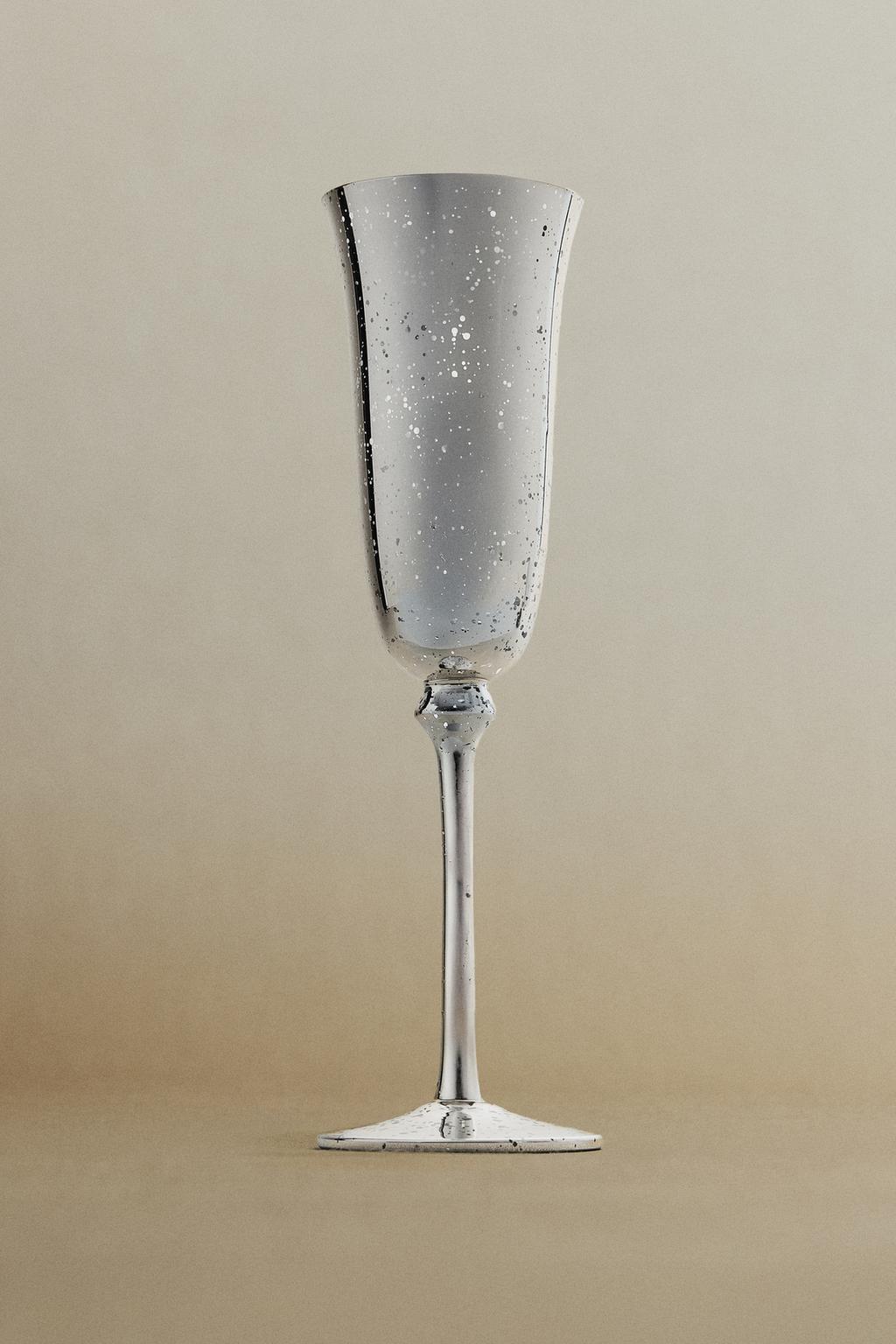 Рождественская флейта из серебристого стекла