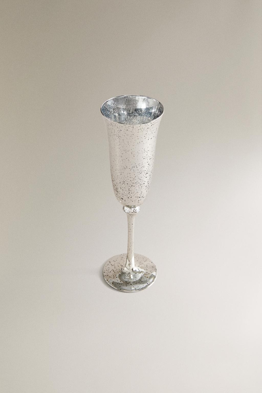 Рождественская флейта из серебристого стекла