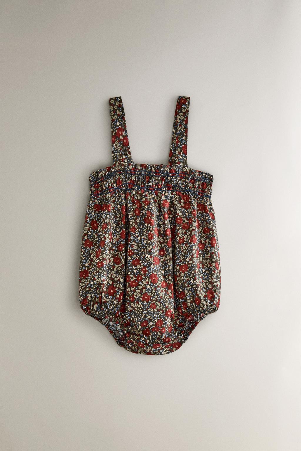 Детский цветочный новогодний боди