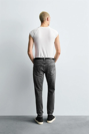 Grey | 8062/388/802 - Zara Джинсы SKINNY FIT с дырами