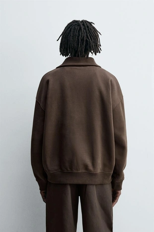 Толстовка с воротником на молнии в рубчик- Заказать в России