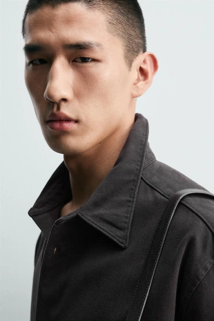 Цветная джинсовая рубашка- Заказать в России