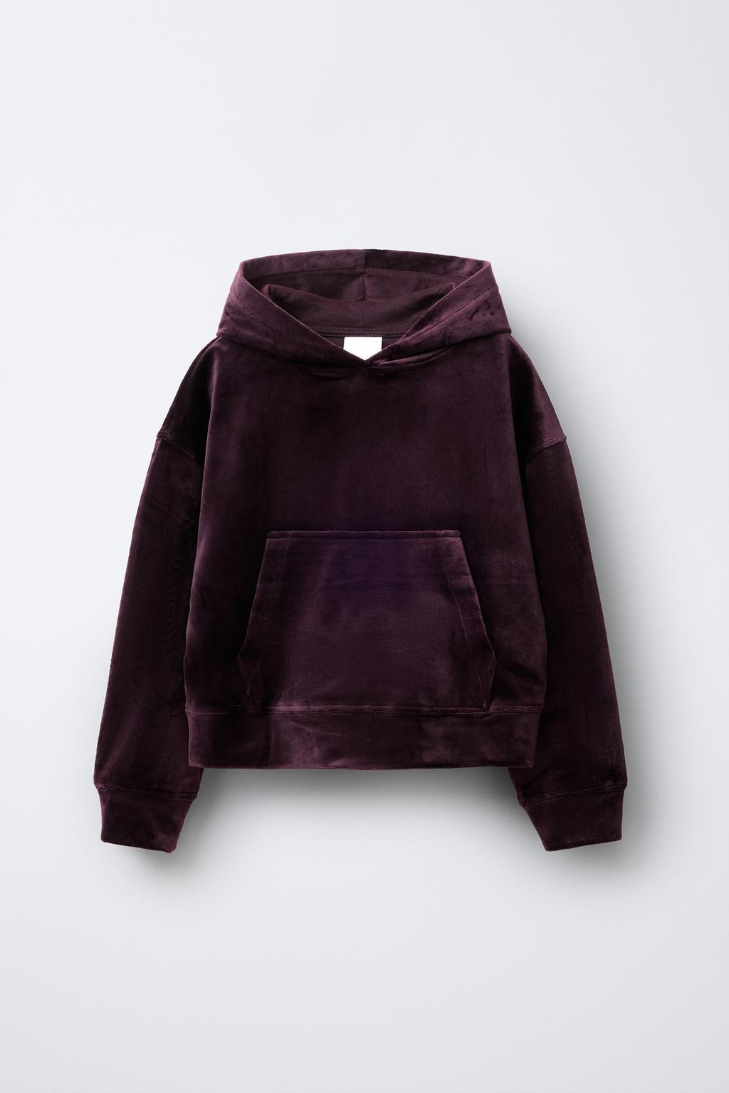 Костюм с худи и широкими брюками из велюра