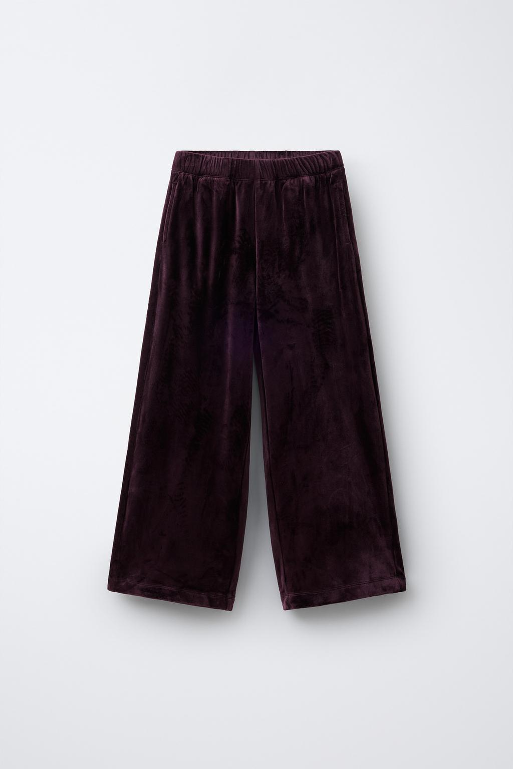 Костюм с худи и широкими брюками из велюра