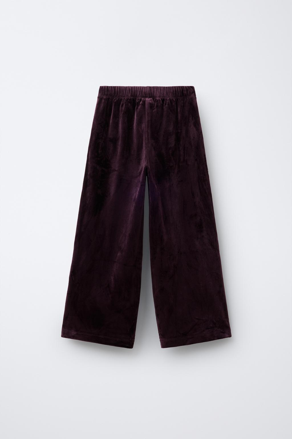 Костюм с худи и широкими брюками из велюра