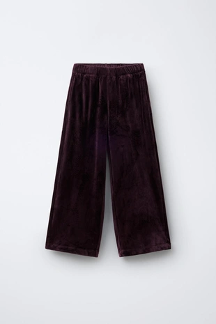 Костюм с худи и широкими брюками из велюра