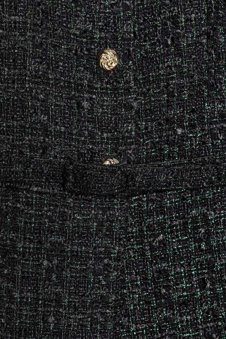 Жилет с притачным поясом из металлической нити